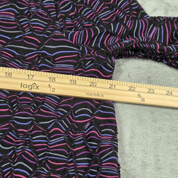Habitat Top Large Black Purple Textured Asymmetric Lagenlook Stretch Artsy Tunic - Picture 6 of 7